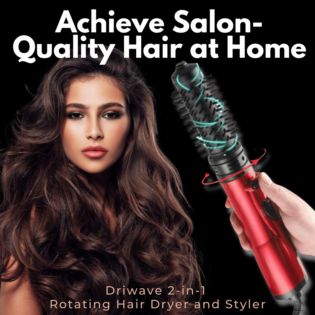 Sèche-cheveux et styler rotatif 3 en 1 avec température réglable pour des boucles et des ondulations sans effort