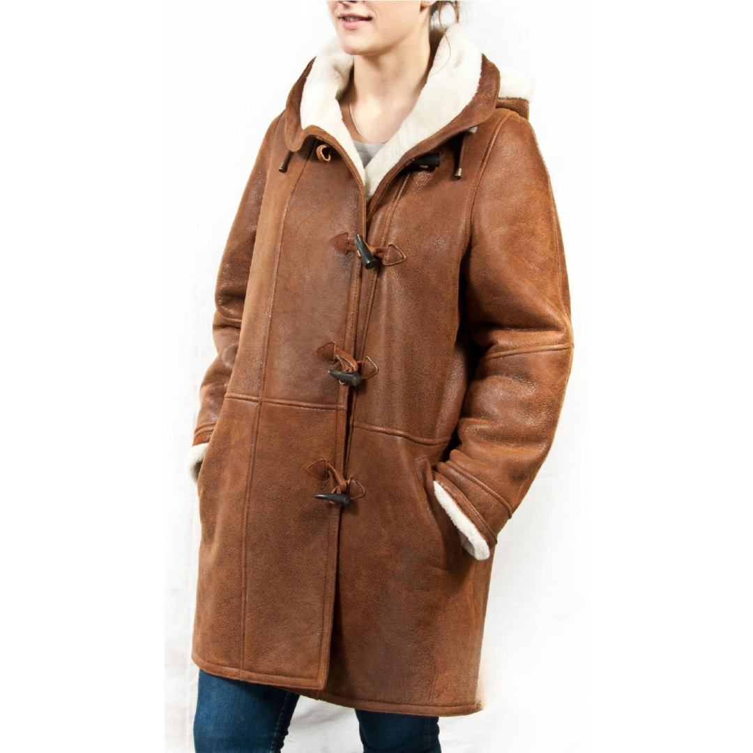 Veste à capuche en peau de mouton douillette pour femme – chaude et décontractée