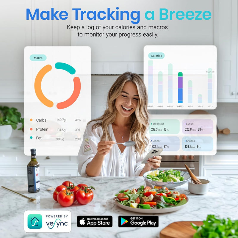 Sakerplus® Balance de Cuisine Connectée – Suivi Intelligent de la Nutrition