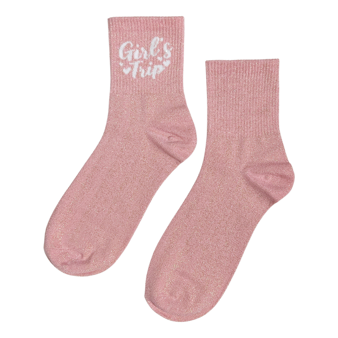 Chaussettes "Girls Trip" Pailletées – Confort, Style Rétro & Brillance Originale