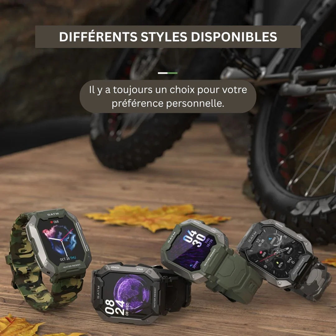 Montre Connectée Tactique Militaire – Ultra Résistante & Autonomie Longue Durée