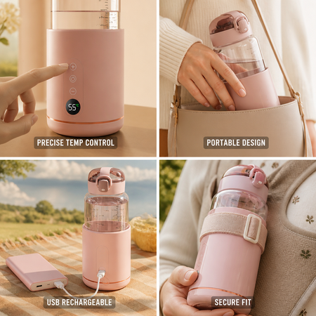 Chauffe-biberon nomade rechargeable USB avec écran LED
