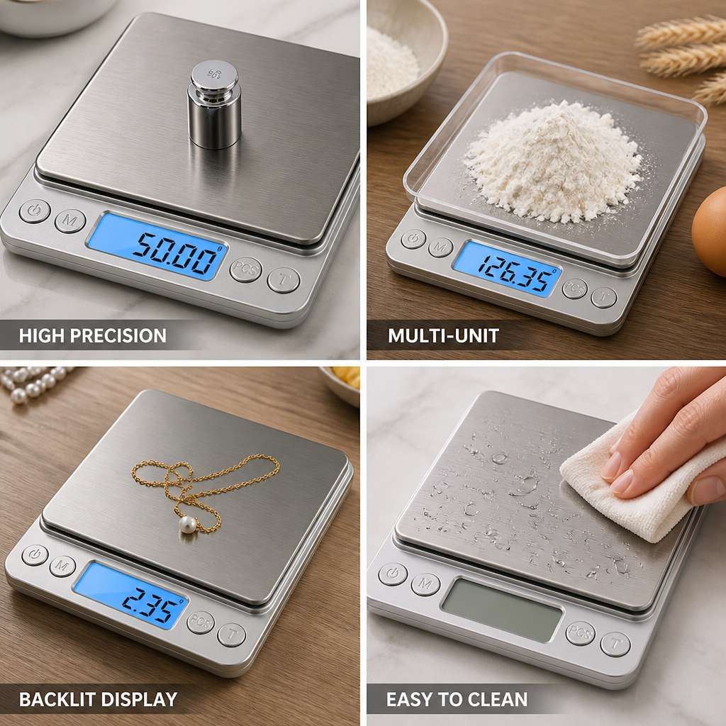 Balance de cuisine numérique de précision 0,01 g – 3 kg