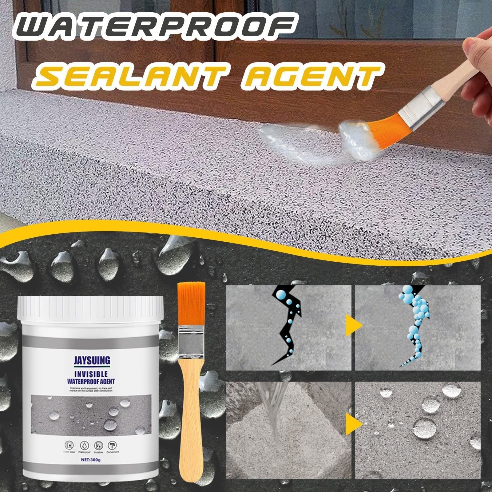 Scellant Anti-Fuites | Invisible & Imperméable | Pour Fissures, Toits et Murs