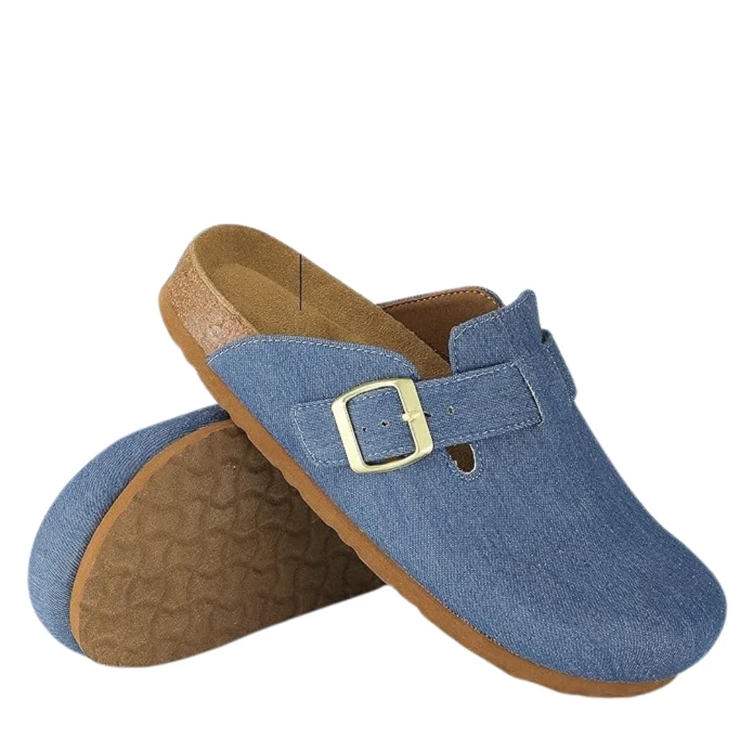 Sabots Confort Narsago avec Semelle en Liège et Mousse à Mémoire | Denim Clair