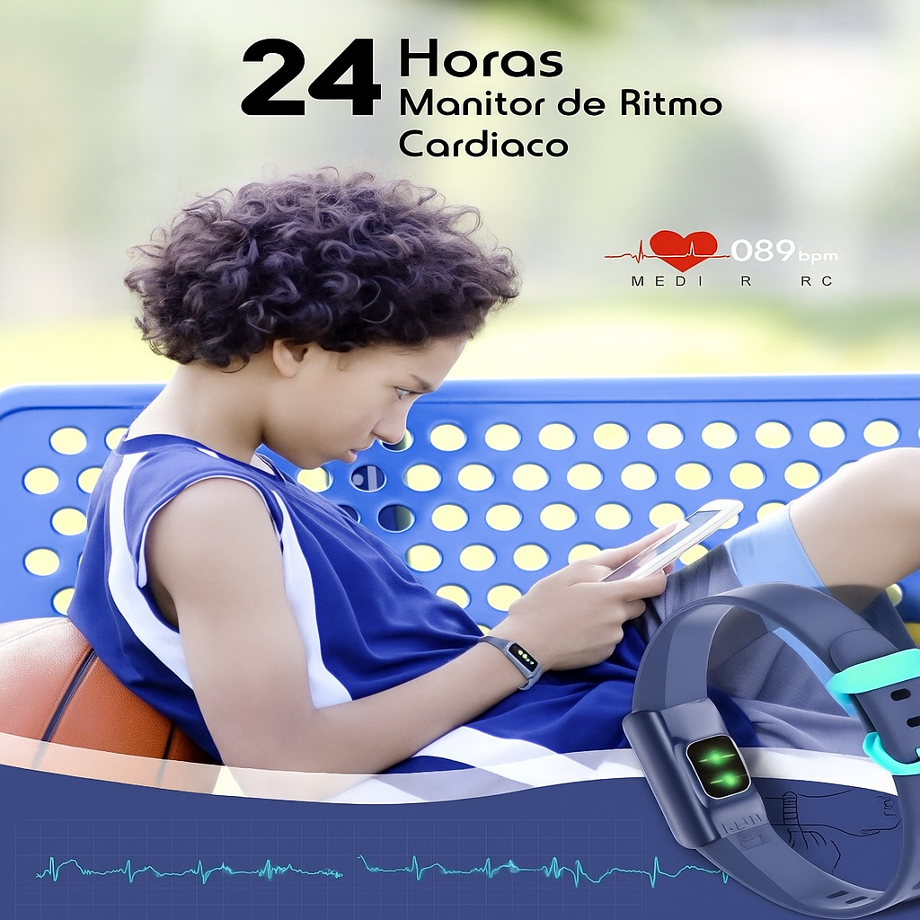 Montre GPS de fitness pour enfants avec fréquence cardiaque