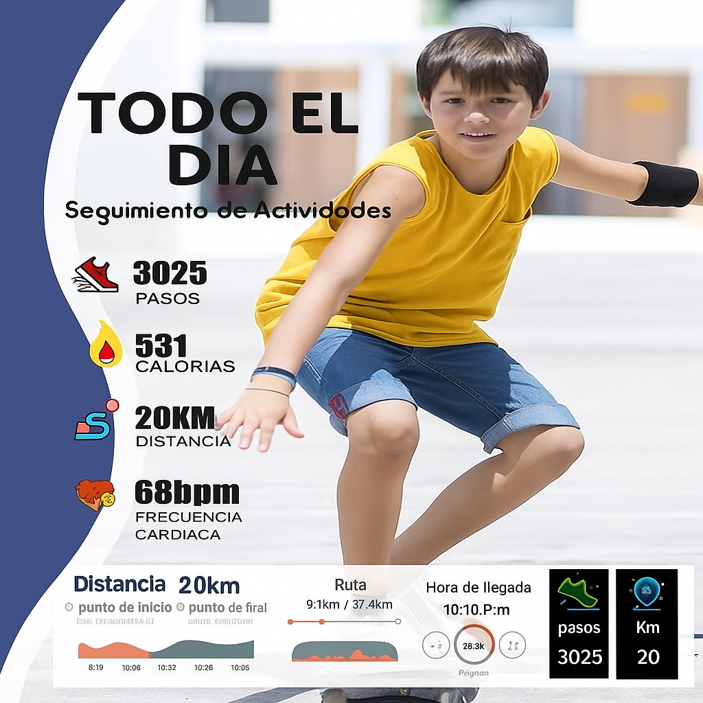 Montre GPS de fitness pour enfants avec fréquence cardiaque