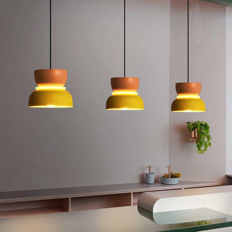 Suspension dôme bicolore en alliage de zinc nordique LED 1 lumière