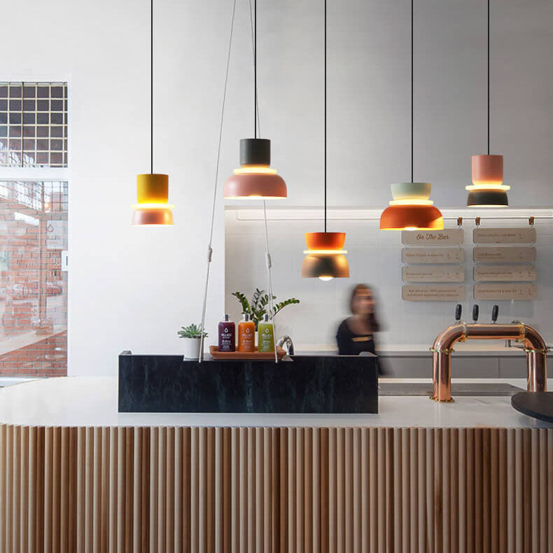 Suspension dôme bicolore en alliage de zinc nordique LED 1 lumière