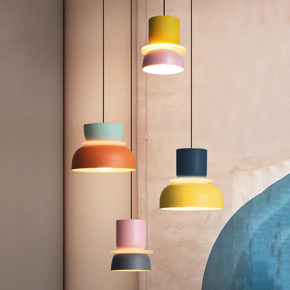 Suspension dôme bicolore en alliage de zinc nordique LED 1 lumière