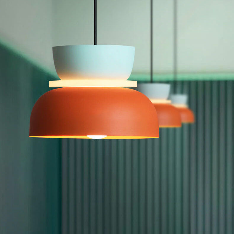 Suspension dôme bicolore en alliage de zinc nordique LED 1 lumière