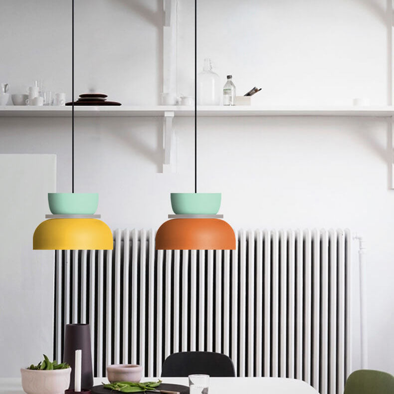 Suspension dôme bicolore en alliage de zinc nordique LED 1 lumière