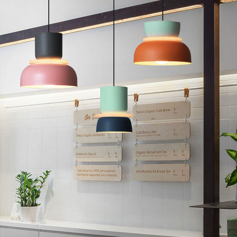 Suspension dôme bicolore en alliage de zinc nordique LED 1 lumière