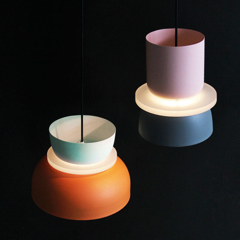 Suspension dôme bicolore en alliage de zinc nordique LED 1 lumière