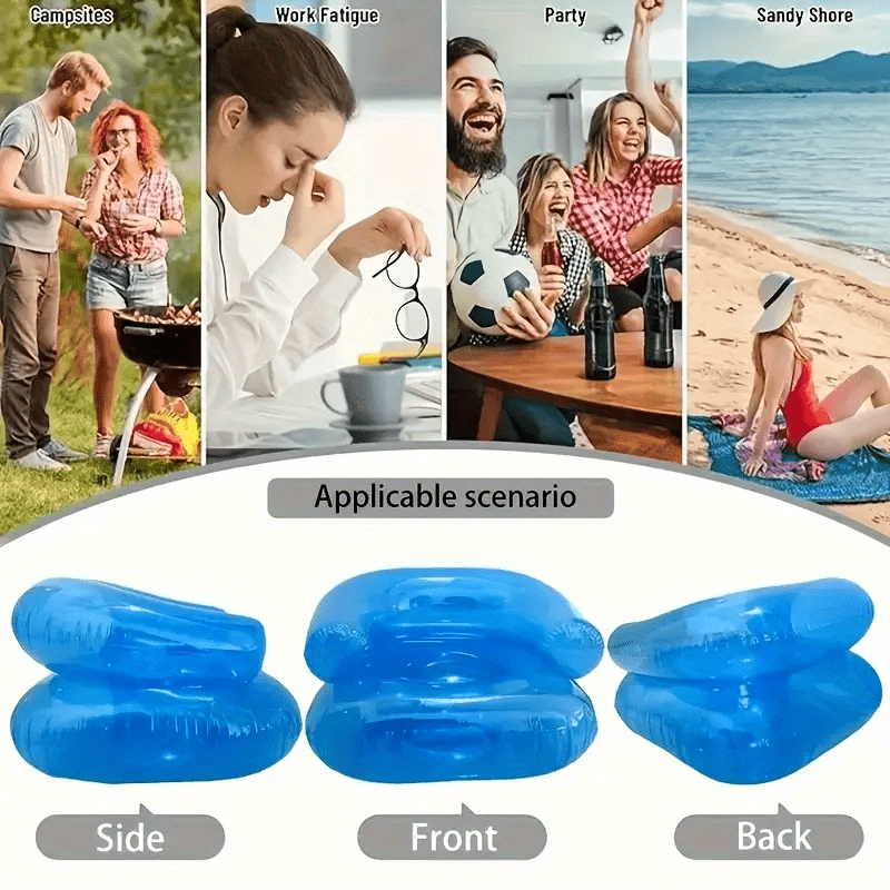 Chaise longue gonflable pour adultes avec design transparent et coussin de confort