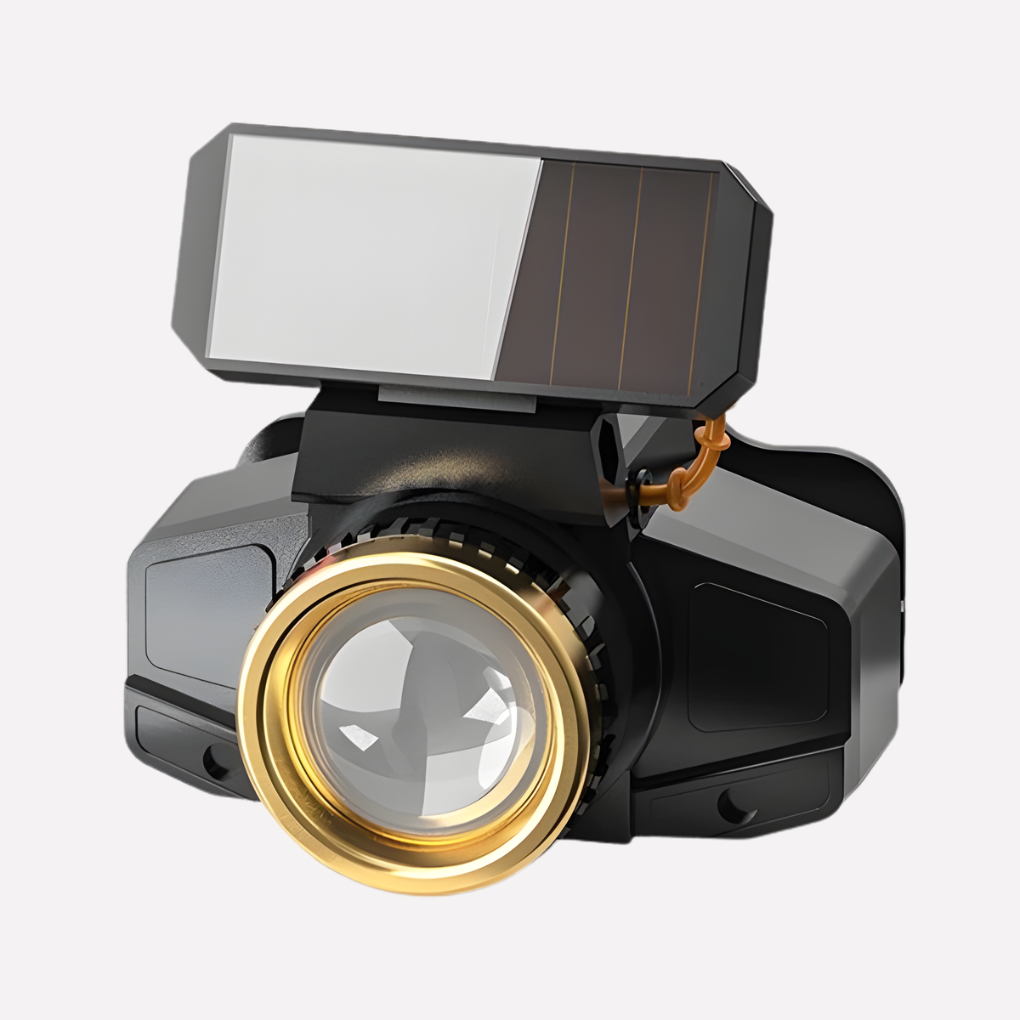 Lampe frontale solaire mains libres