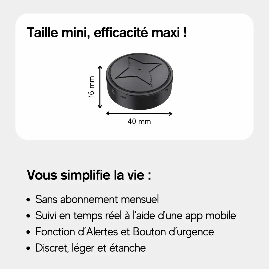 Traceur GPS Narsago Sans Abonnement - Magnétique & Discret avec Alertes