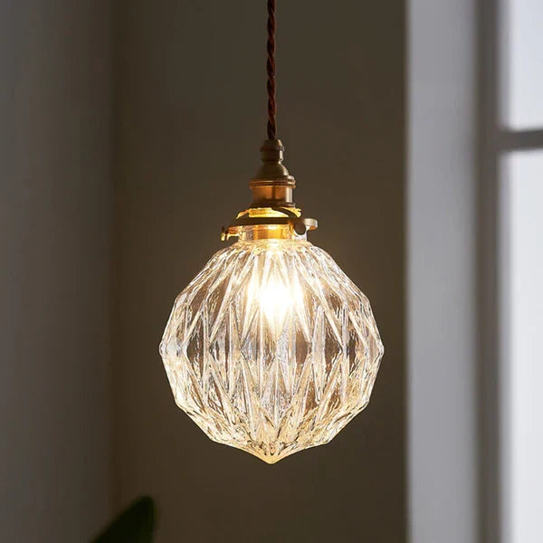GlobeLight - Lampe à suspension industrielle avec abat-jour en verre transparent