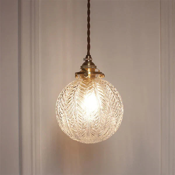 GlobeLight - Lampe à suspension industrielle avec abat-jour en verre transparent
