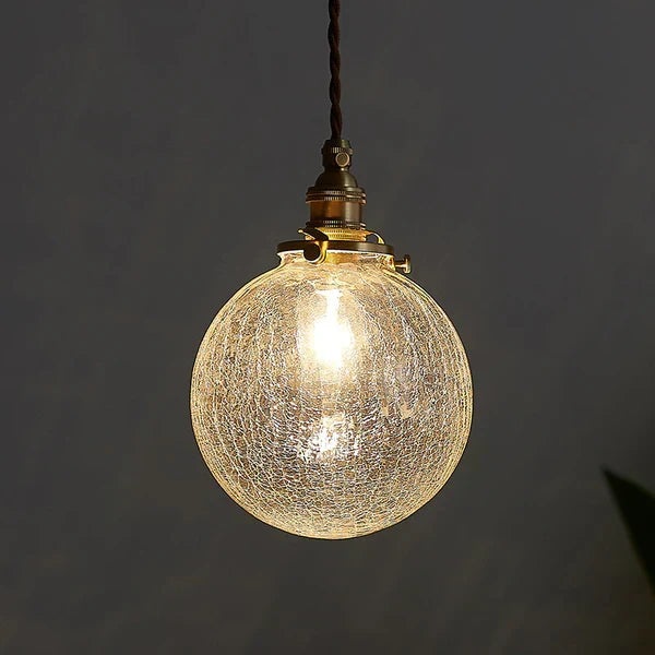 GlobeLight - Lampe à suspension industrielle avec abat-jour en verre transparent