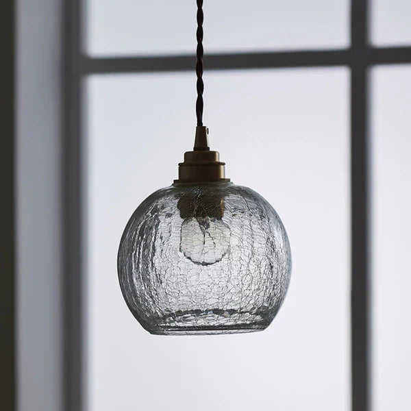 GlobeLight - Lampe à suspension industrielle avec abat-jour en verre transparent
