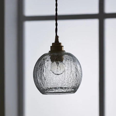 GlobeLight - Lampe à suspension industrielle avec abat-jour en verre transparent