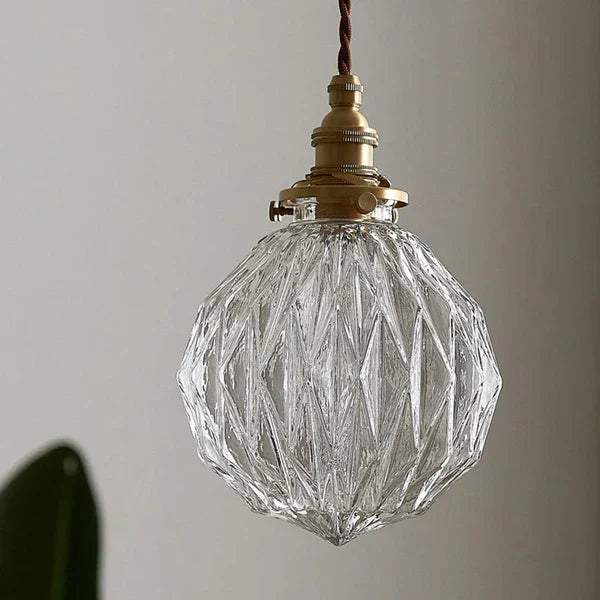 GlobeLight - Lampe à suspension industrielle avec abat-jour en verre transparent