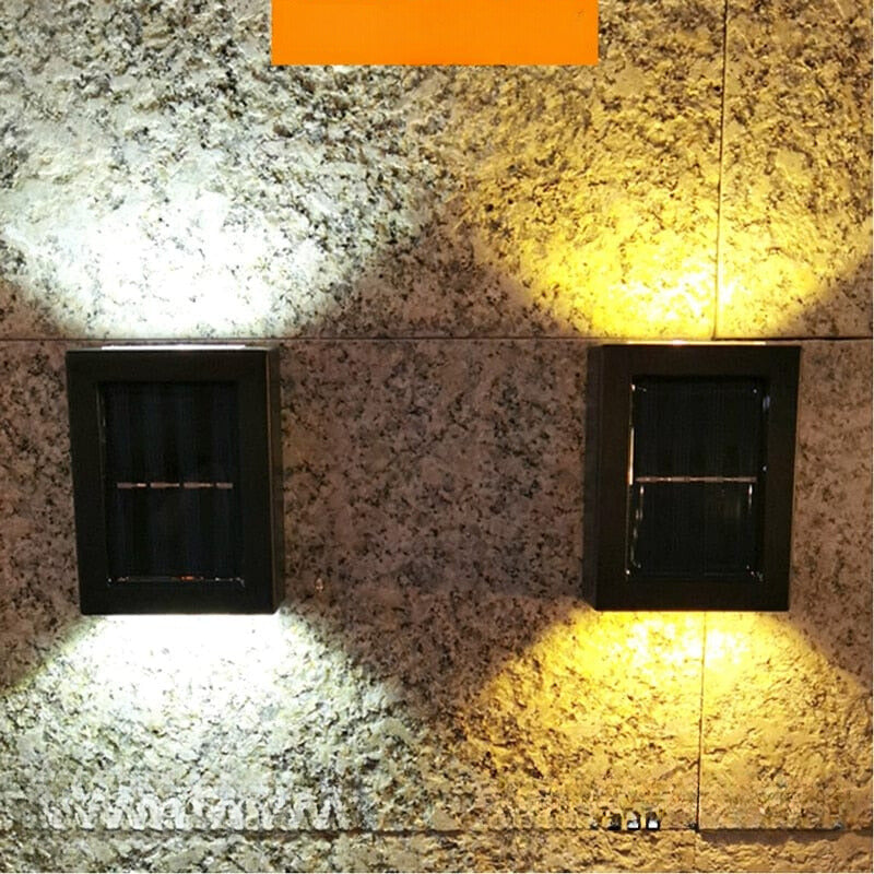 Applique murale solaire moderne | Applique extérieure à double faisceau