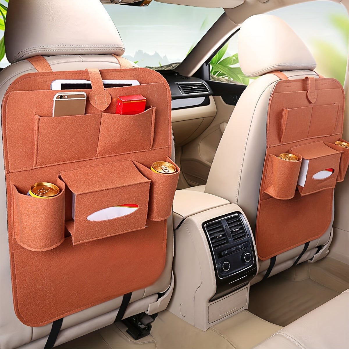 Organisateur de siège auto avec poches de rangement et porte-tablette pour le siège arrière