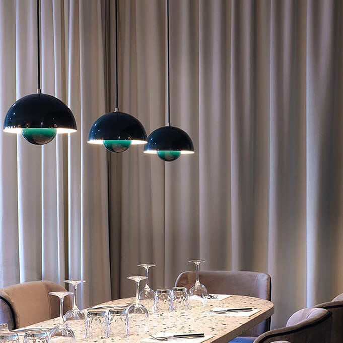 Lampe à suspension Scandinavische Halfrond Metalen Kap 1-Lichtpunt Modern Design Eetkamer Woonkamer | Sansotis
