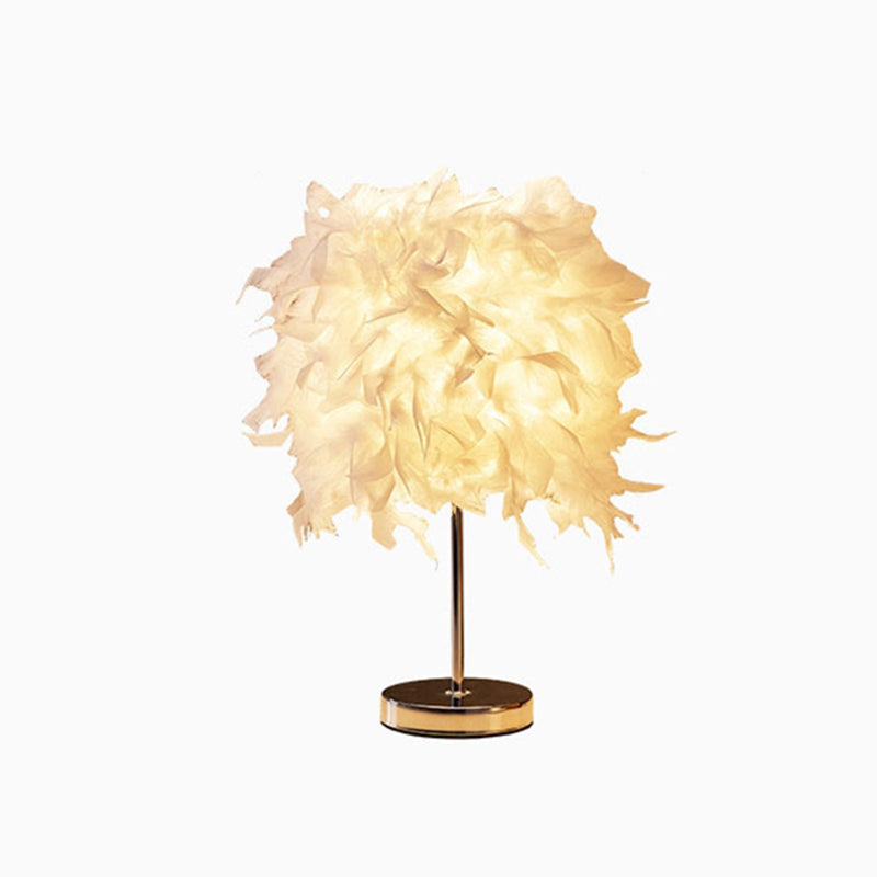 Lampe de chevet cylindrique blanche simplicité lampe de chevet à ressort à ampoule unique