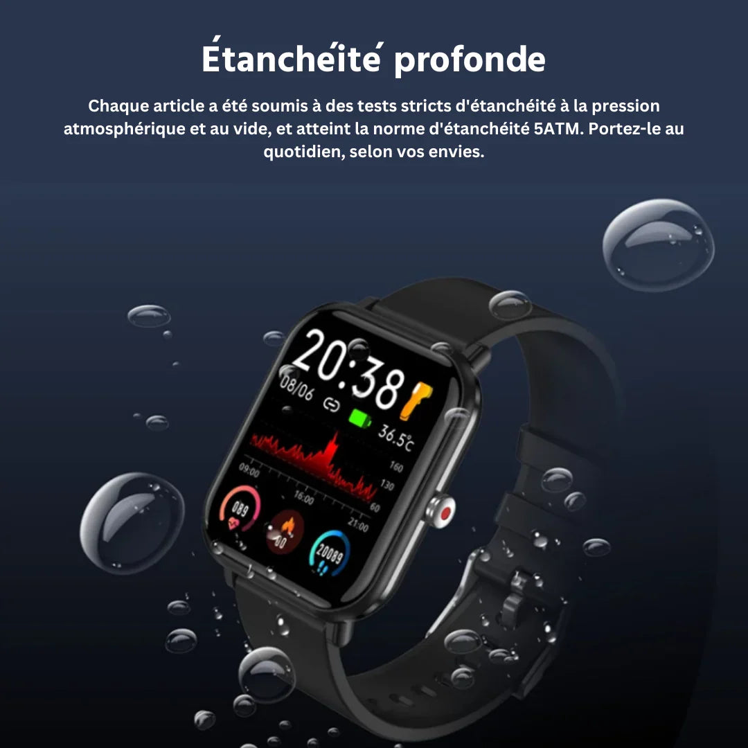 Wellness Pro | Montre Connectée 2025 – Sport, Tension, Oxygène et Plus