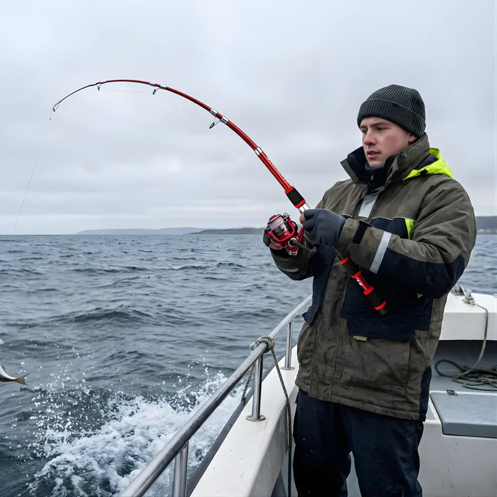 Ensemble canne et moulinet pour la pêche sur glace
