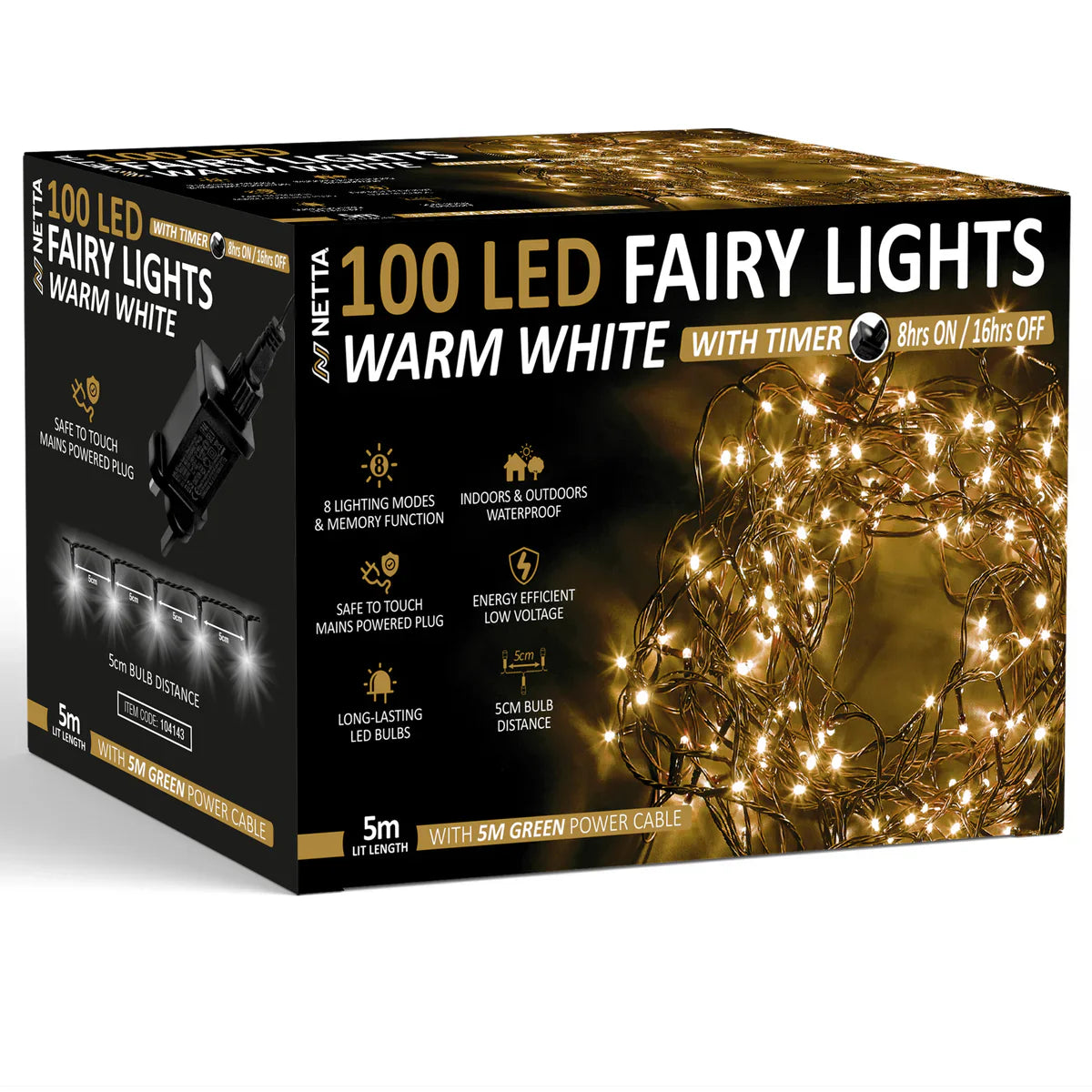 Guirlande LED de Noël Narsago 5m – Pour Usage Intérieur/Extérieur