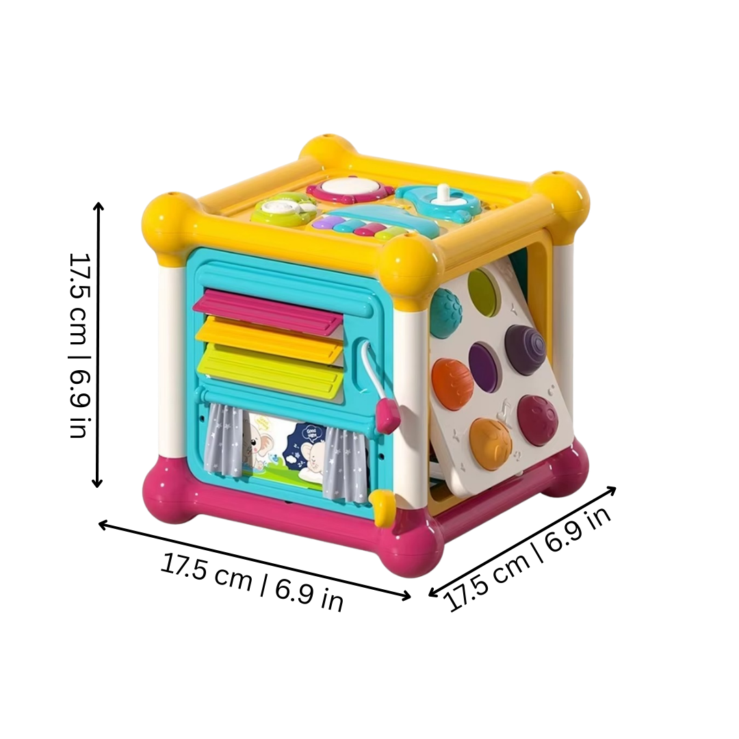 TinyTasks Cube d’Activités Éducatif Bébé | Jouet Sensoriel Montessori, Développement Cognitif, Motricité et Apprentissage Ludique