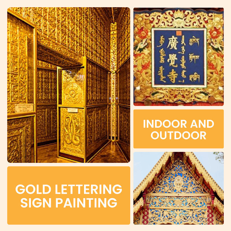 Peinture Métallisée Effet Feuille d'Or — Finition Brillante (pinceau inclus)