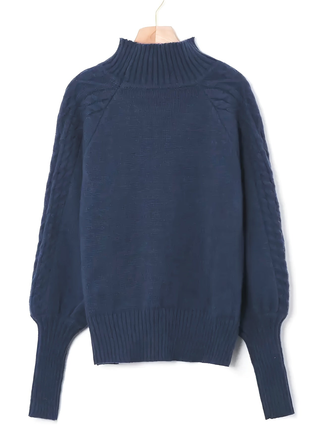 Dames Gebreide Pullover met Halfhoge Kraag – Élégant et confortable