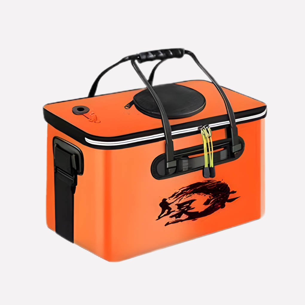 Seau de pêche avec rangement intégré pour poissons vivants