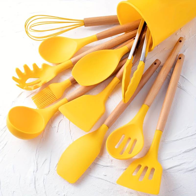 Ensemble d'ustensiles de cuisine en silicone – Résistant à la chaleur et aux rayures