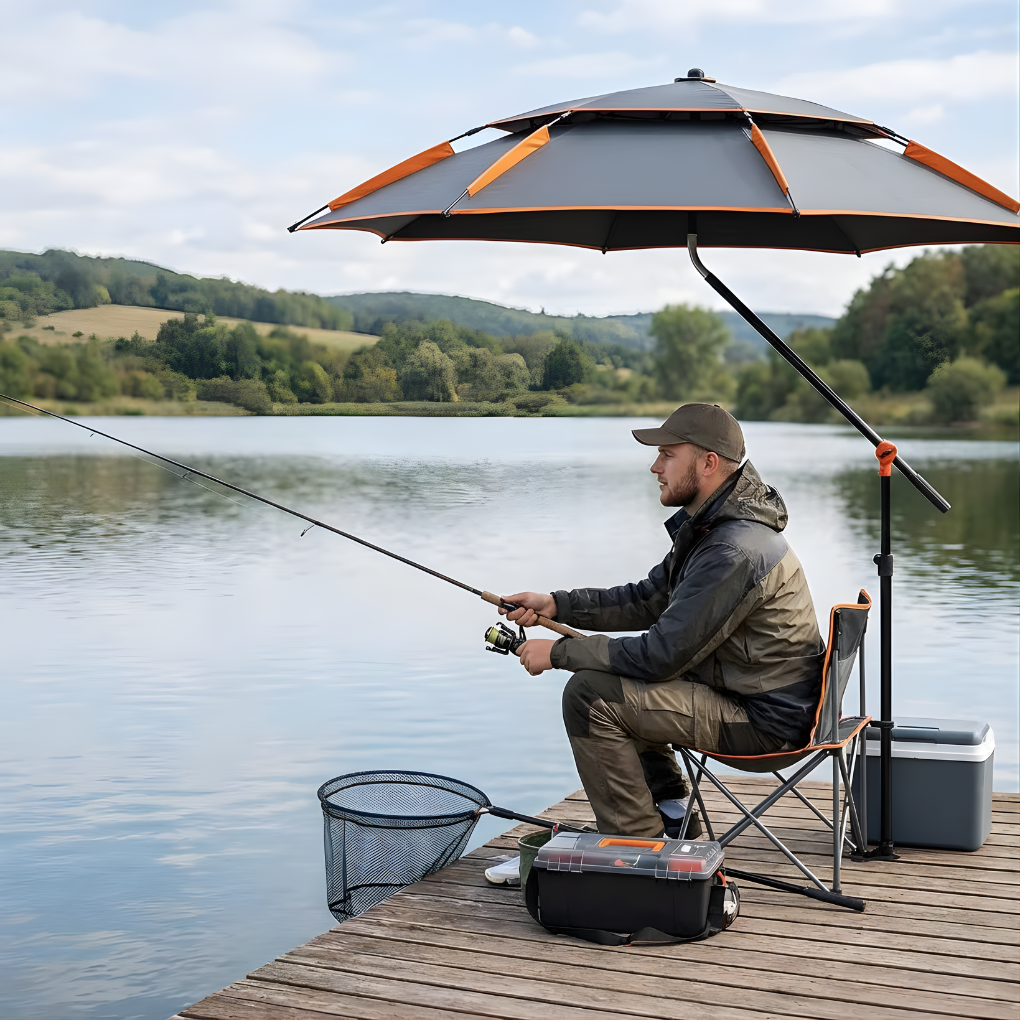 Parasol de pêche - large couverture pour les pêcheurs