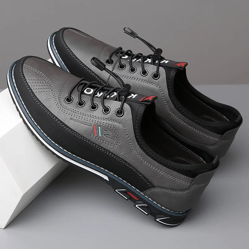 Chaussures Oxford élégantes pour hommes en cuir de première qualité avec semelle intérieure confortable, disponibles en marron, noir, gris et kaki