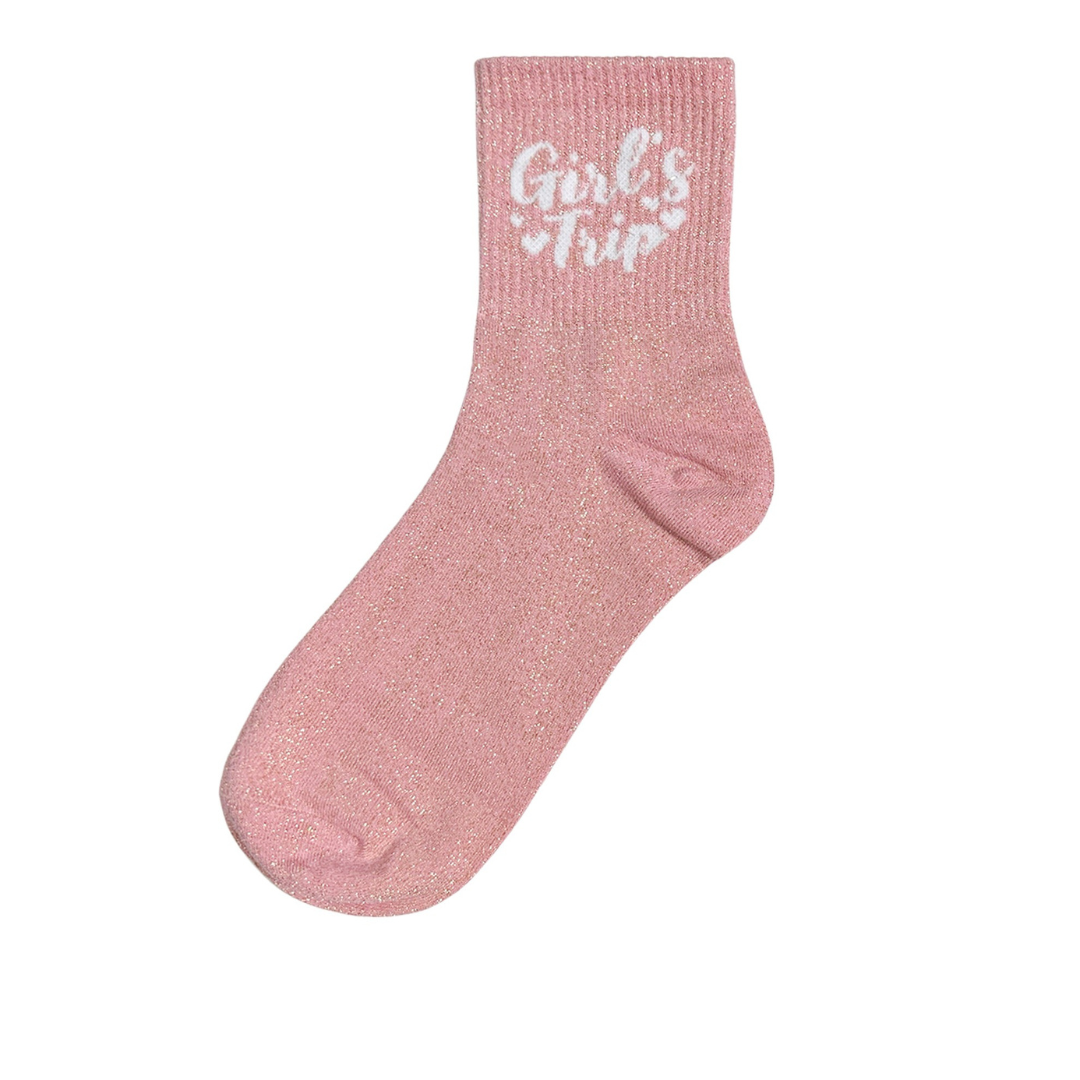Chaussettes "Girls Trip" Pailletées – Confort, Style Rétro & Brillance Originale