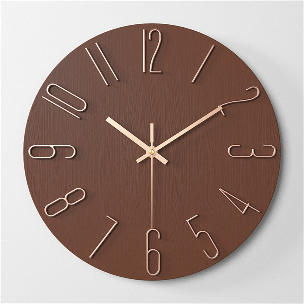 Horloge murale moderne | Numéros dorés à visage bleu