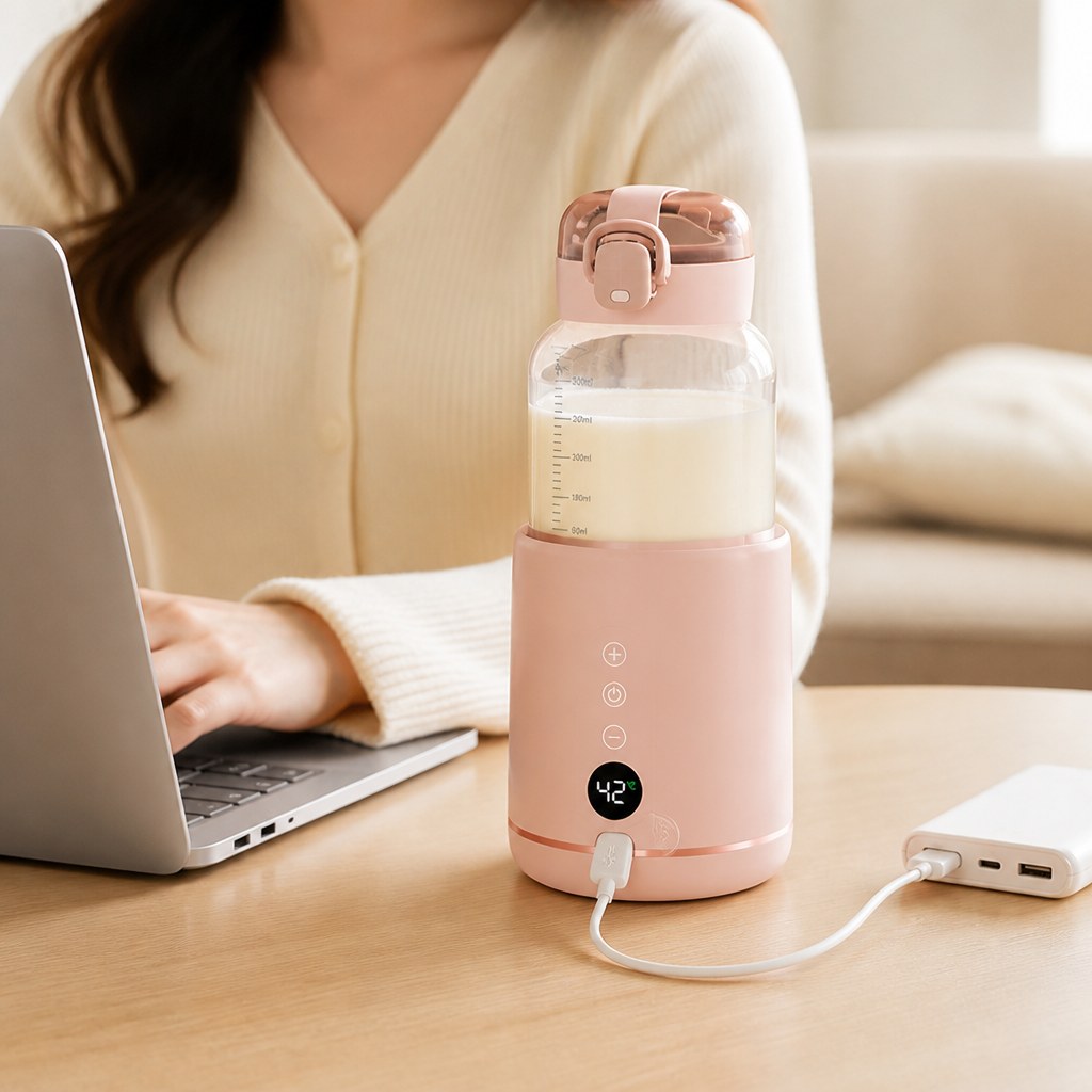 Chauffe-biberon nomade rechargeable USB avec écran LED