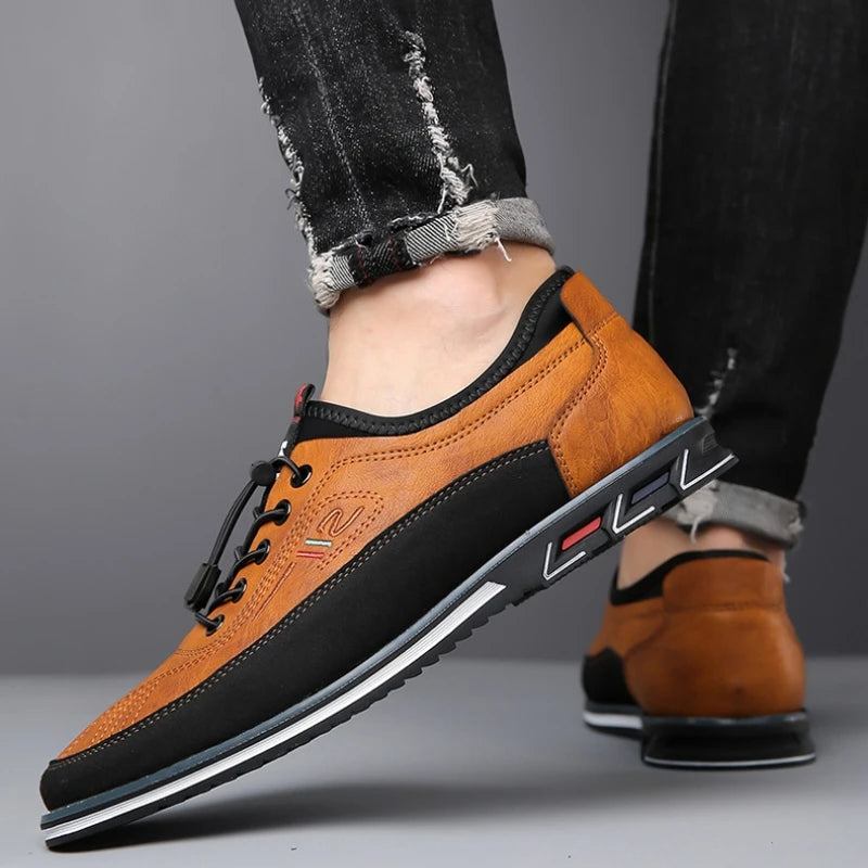Chaussures Oxford élégantes pour hommes en cuir de première qualité avec semelle intérieure confortable, disponibles en marron, noir, gris et kaki