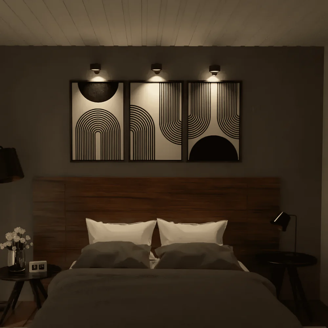 Applique murale LED moderne à 1 lumière, grain de bois