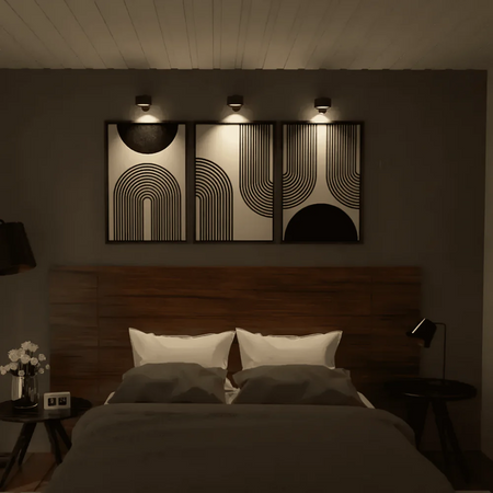 Applique murale LED moderne à 1 lumière, grain de bois