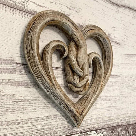 Décoration murale en bois en forme de coeur