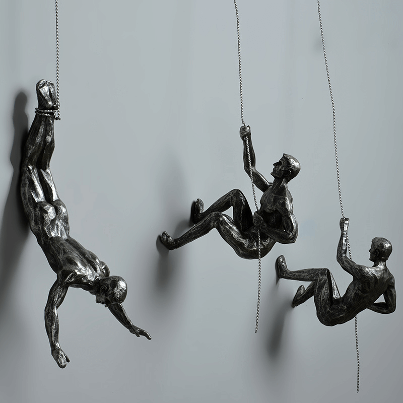 Ensemble de sculptures murales décoratives, figurines d'escalade, pour décoration murale moderne