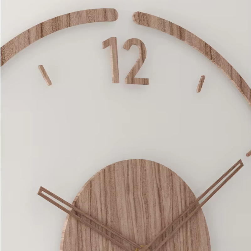 Houten Wandklok 30-35cm Massief Hout Stille Uurwerk Woonkamer Slaapkamer Kantoor Scandinavisch Design | Sansotis